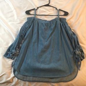 NWT SEVEN SISTERS Denim Off the Shoulder Top S